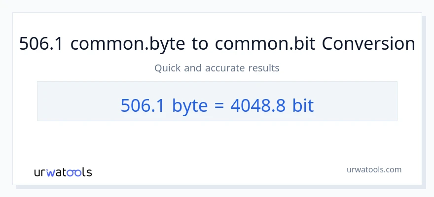 التحويل من 506.1 Bytes إلى Bits
