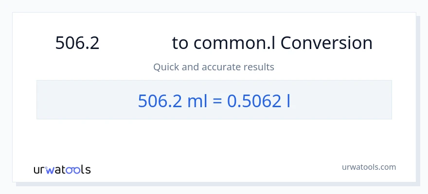 การแปลง 506.2 มิลลิลิตร เป็น Liters