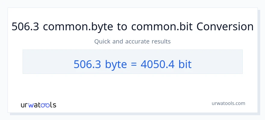 التحويل من 506.3 Bytes إلى Bits
