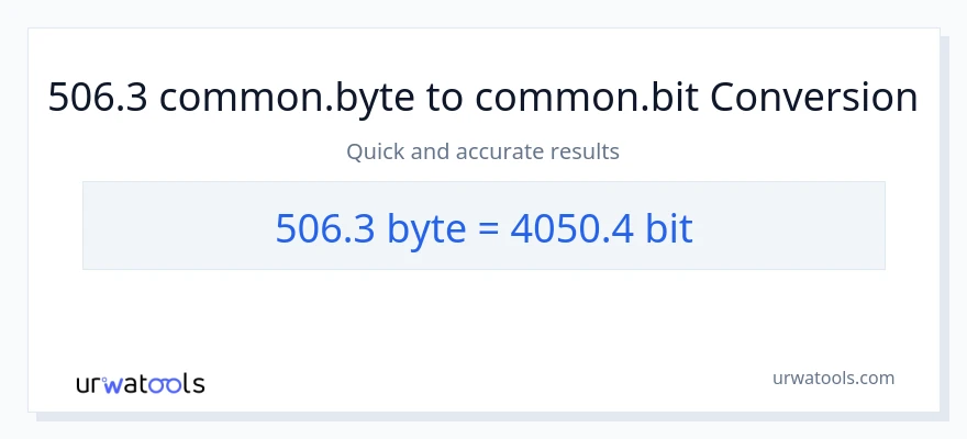 506.3 Bytes в Bits преобразование