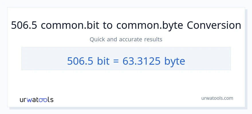 التحويل من 506.5 Bits إلى Bytes
