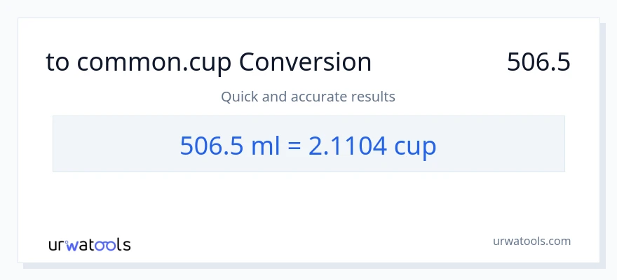 تبدیل 506.5 میلی‌لیتر به فنجان‌ها