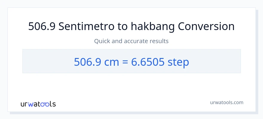 506.9 Mga Sentimetro patungong mga hakbang na conversion
