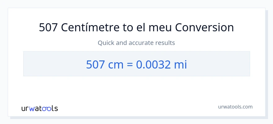 Conversió de 507 Centímetres a milles