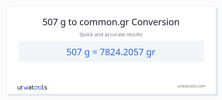 507 Gramo patungong Grs na conversion