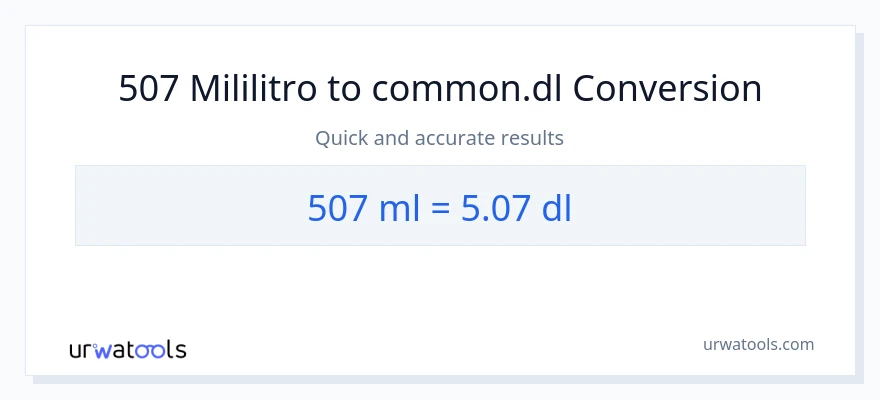 507 mga mililitro patungong Dls na conversion