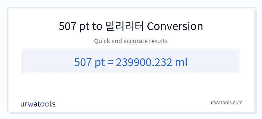 507 Pints에서 밀리리터으로의 변환