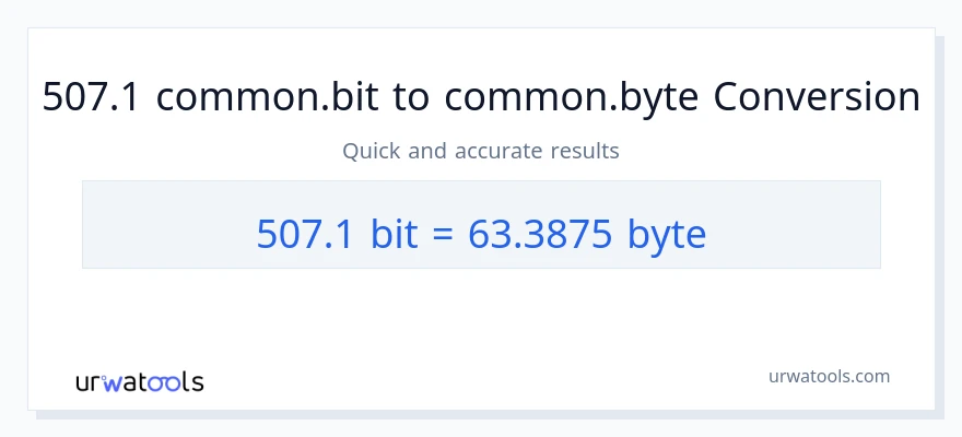 التحويل من 507.1 Bits إلى Bytes