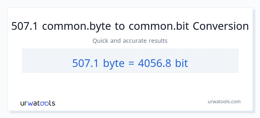 التحويل من 507.1 Bytes إلى Bits