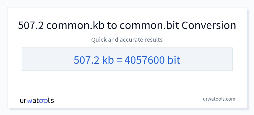 507.2 Kilobytes 到 Bits 轉換