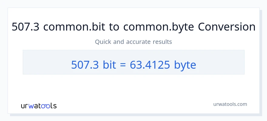 التحويل من 507.3 Bits إلى Bytes