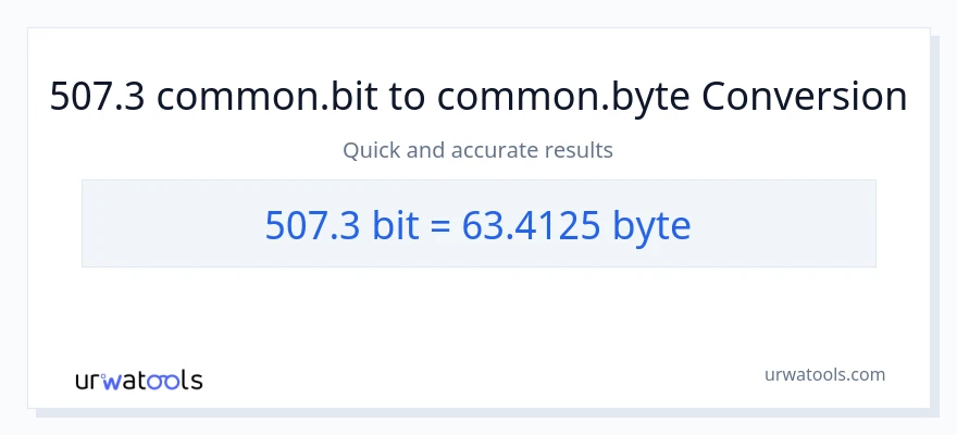 507.3 Bits से Bytes रूपांतरण