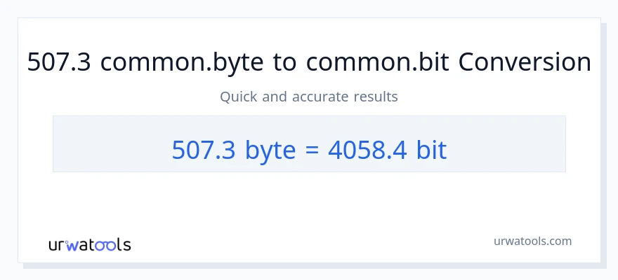 التحويل من 507.3 Bytes إلى Bits