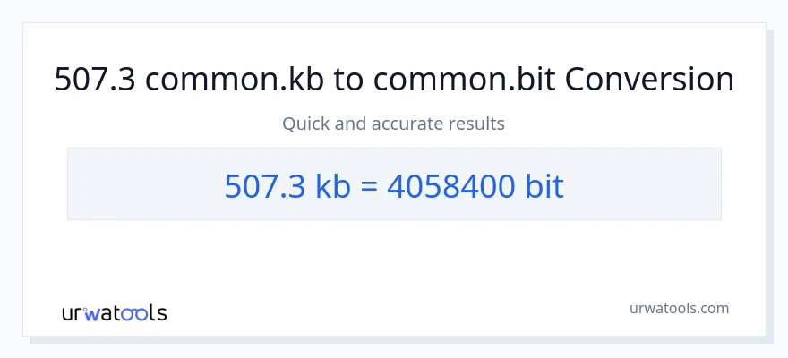 507.3 Kilobytes patungong Bits na conversion