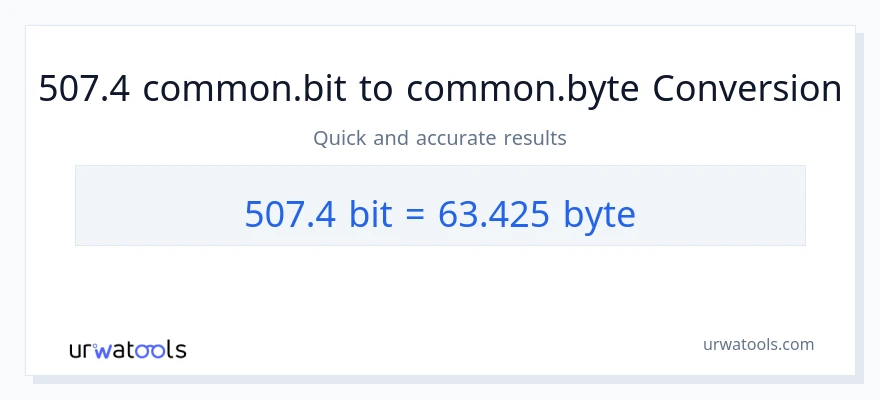 التحويل من 507.4 Bits إلى Bytes