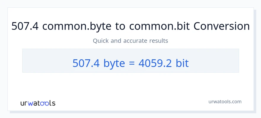 التحويل من 507.4 Bytes إلى Bits