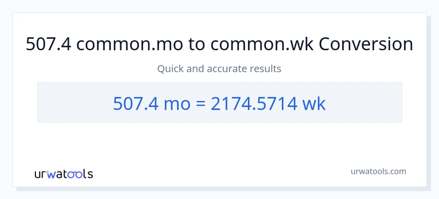 Conversió de 507.4 Mesos a Setmanes
