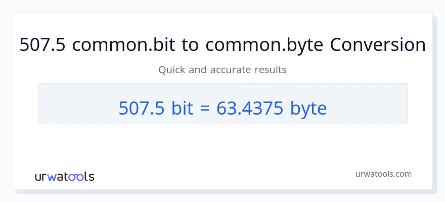 التحويل من 507.5 Bits إلى Bytes