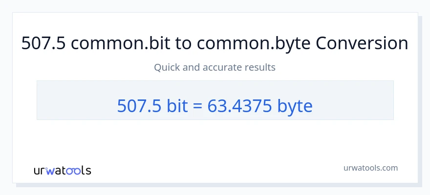 507.5 Bits ته Bytes بدلون