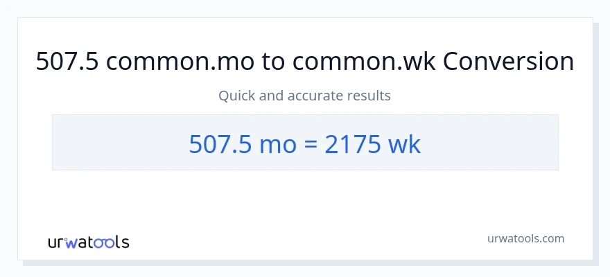 Conversió de 507.5 Mesos a Setmanes
