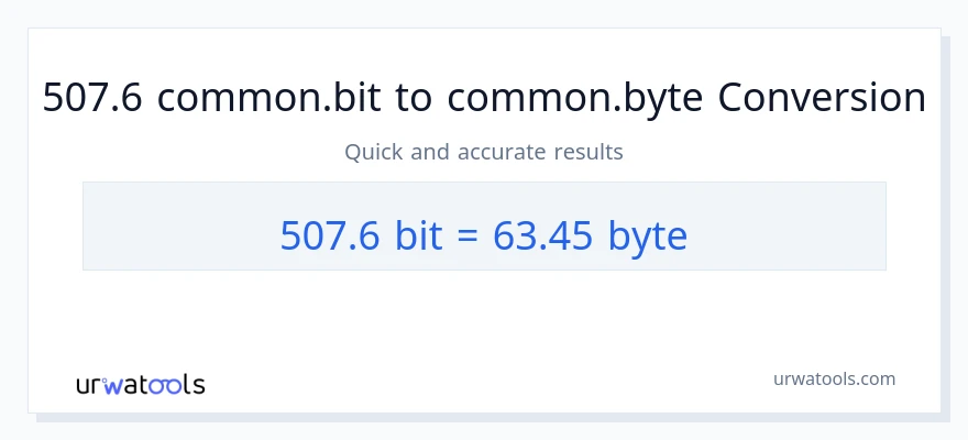 التحويل من 507.6 Bits إلى Bytes