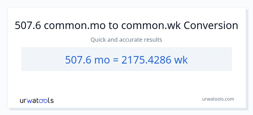 Conversió de 507.6 Mesos a Setmanes