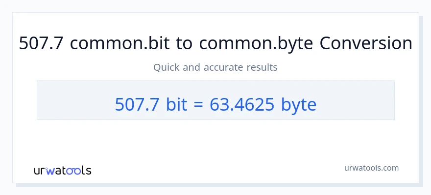 التحويل من 507.7 Bits إلى Bytes