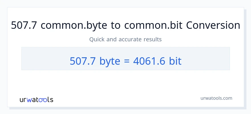 التحويل من 507.7 Bytes إلى Bits