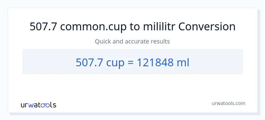 Konwersja 507.7 stan nietrzeźwy do mililitry
