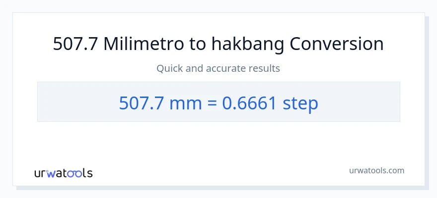 507.7 milimetro patungong mga hakbang na conversion
