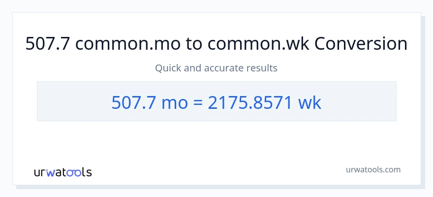 تبدیل 507.7 ماه‌ها به هفته‌ها
