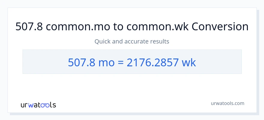 Conversió de 507.8 Mesos a Setmanes
