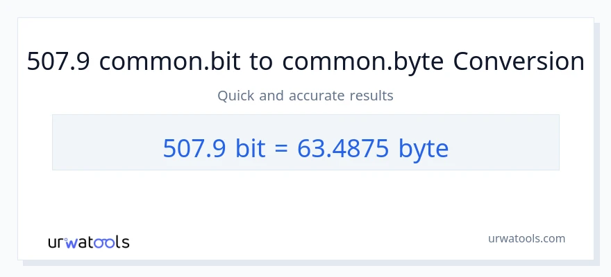 التحويل من 507.9 Bits إلى Bytes