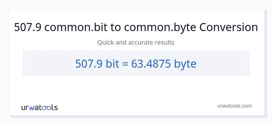 507.9 Bits இலிருந்து Bytes வரை மாற்றம்