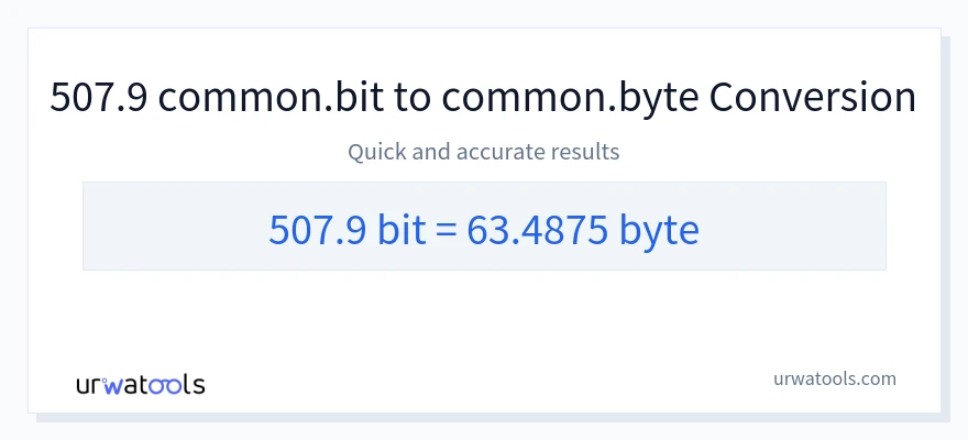 507.9 Bits 到 Bytes 轉換