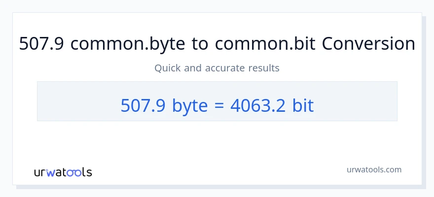 التحويل من 507.9 Bytes إلى Bits