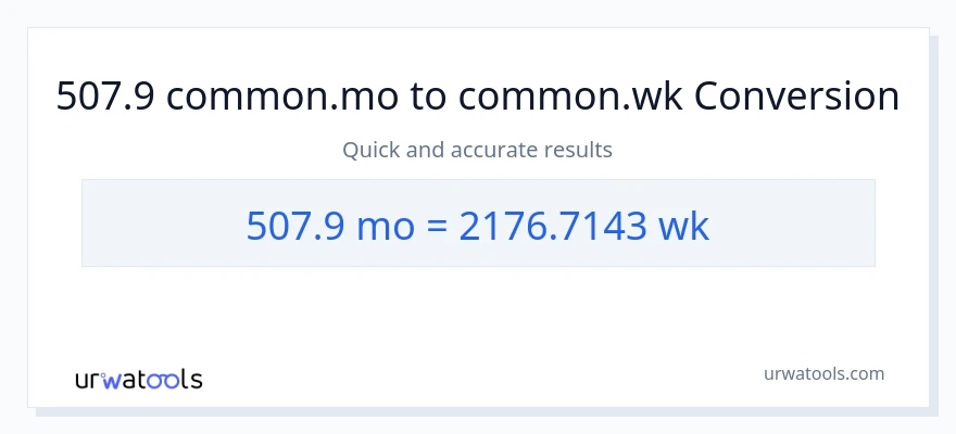 Conversió de 507.9 Mesos a Setmanes