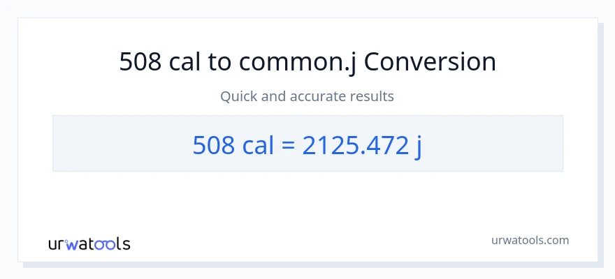 Conversió de 508 calories a joules