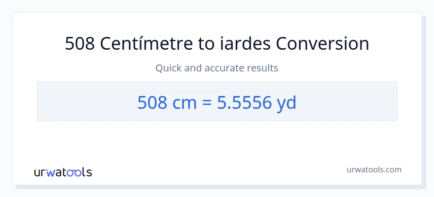 Conversió de 508 Centímetres a iardes