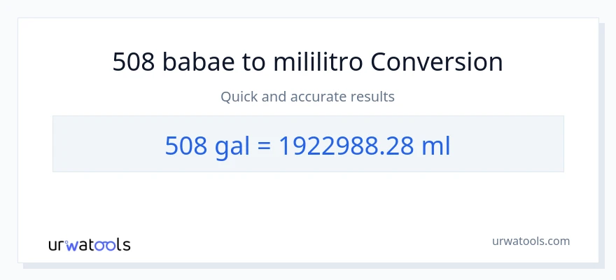 508 Mga galon patungong mga mililitro na conversion