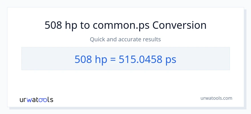 508 lakas-kabayo patungong Metric Horsepower na conversion