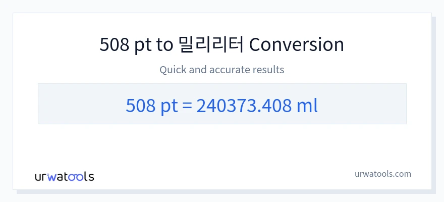 508 Pints에서 밀리리터으로의 변환
