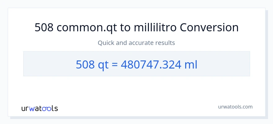 Conversione da 508 Quarts a millilitri