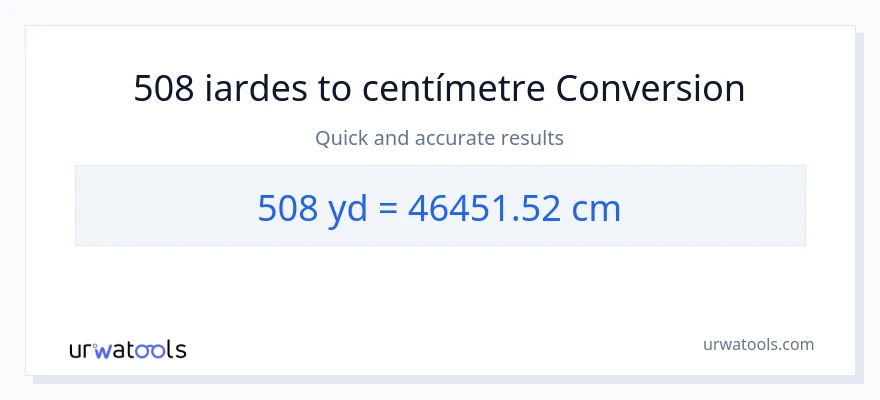 Conversió de 508 iardes a Centímetres