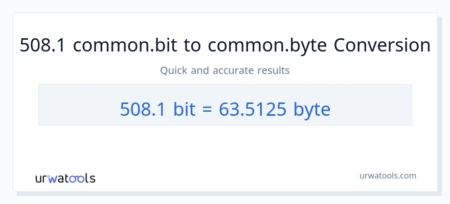 التحويل من 508.1 Bits إلى Bytes