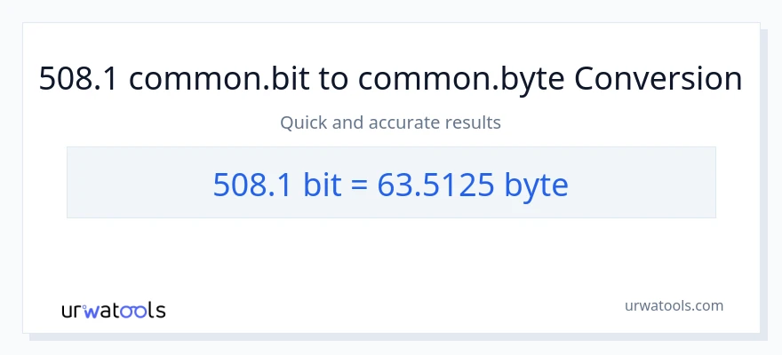 508.1 Bits zu Bytes Umwandlung