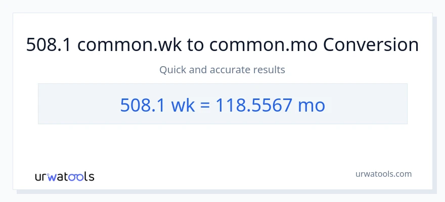 تبدیل 508.1 هفته‌ها به ماه‌ها