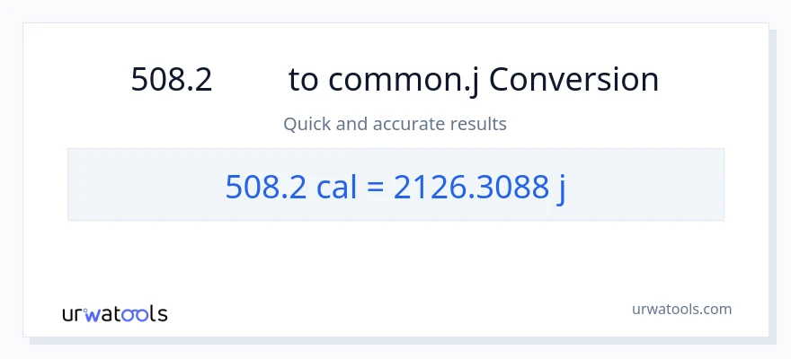 การแปลง 508.2 แคลอรี่ เป็น จูล
