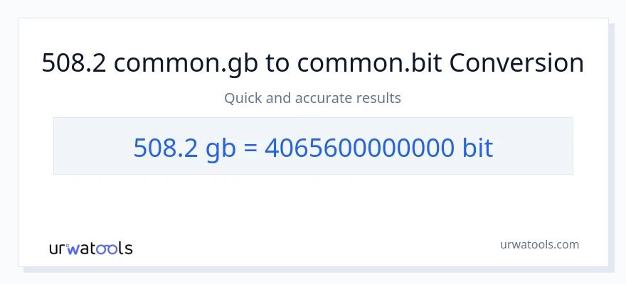 508.2 Gigabytes patungong Bits na conversion