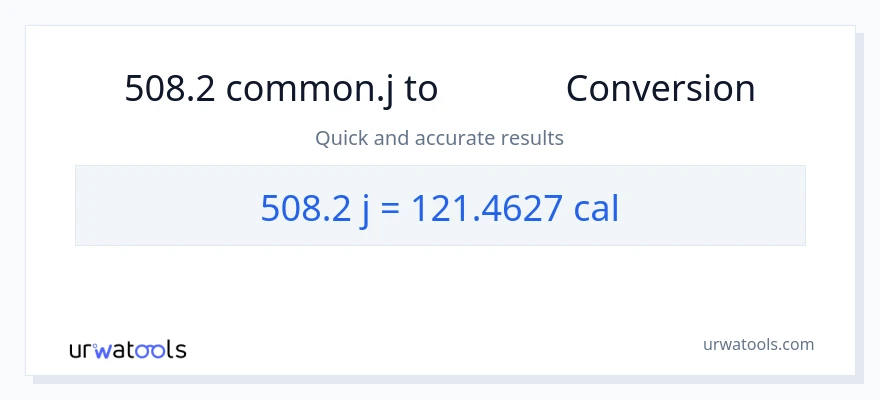 508.2 ജൂൾസ് ൽ നിന്ന് കലോറികൾ ലേക്ക് പരിവർത്തനം